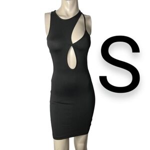 🆕Black Stretchy Cut Out Mini Bodycon Dress~Size S